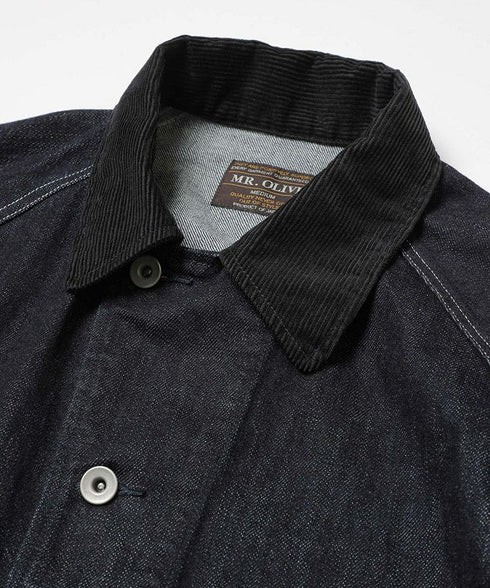MR.OLIVE / RINSE WASH 12oz CRUNCH DEINIM / 5-BUTTON COVERALL / ミスターオリーブ リンスウォッシュ 12oz クランチデニム 5つボタンカバーオール